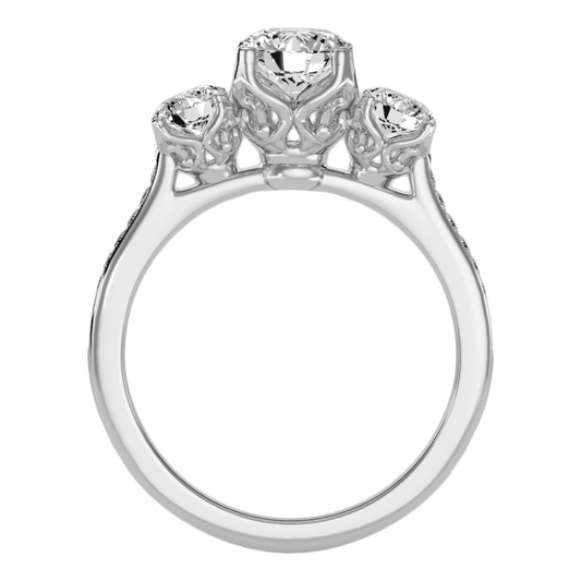 Beautiful Three Round Shaped Diamond Ring - One
