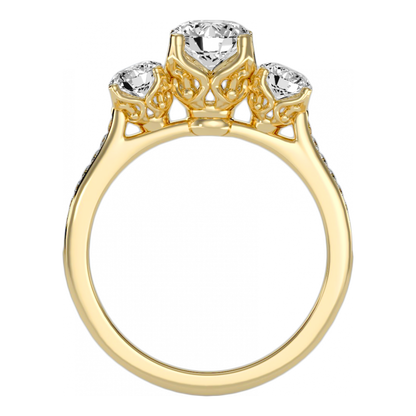 Beautiful Three Round Shaped Diamond Ring - Five