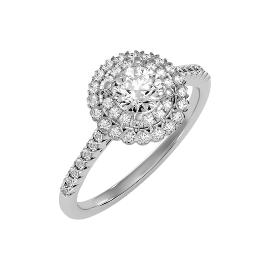 Beauty Halo Ring In 925 Sterling Silver - One