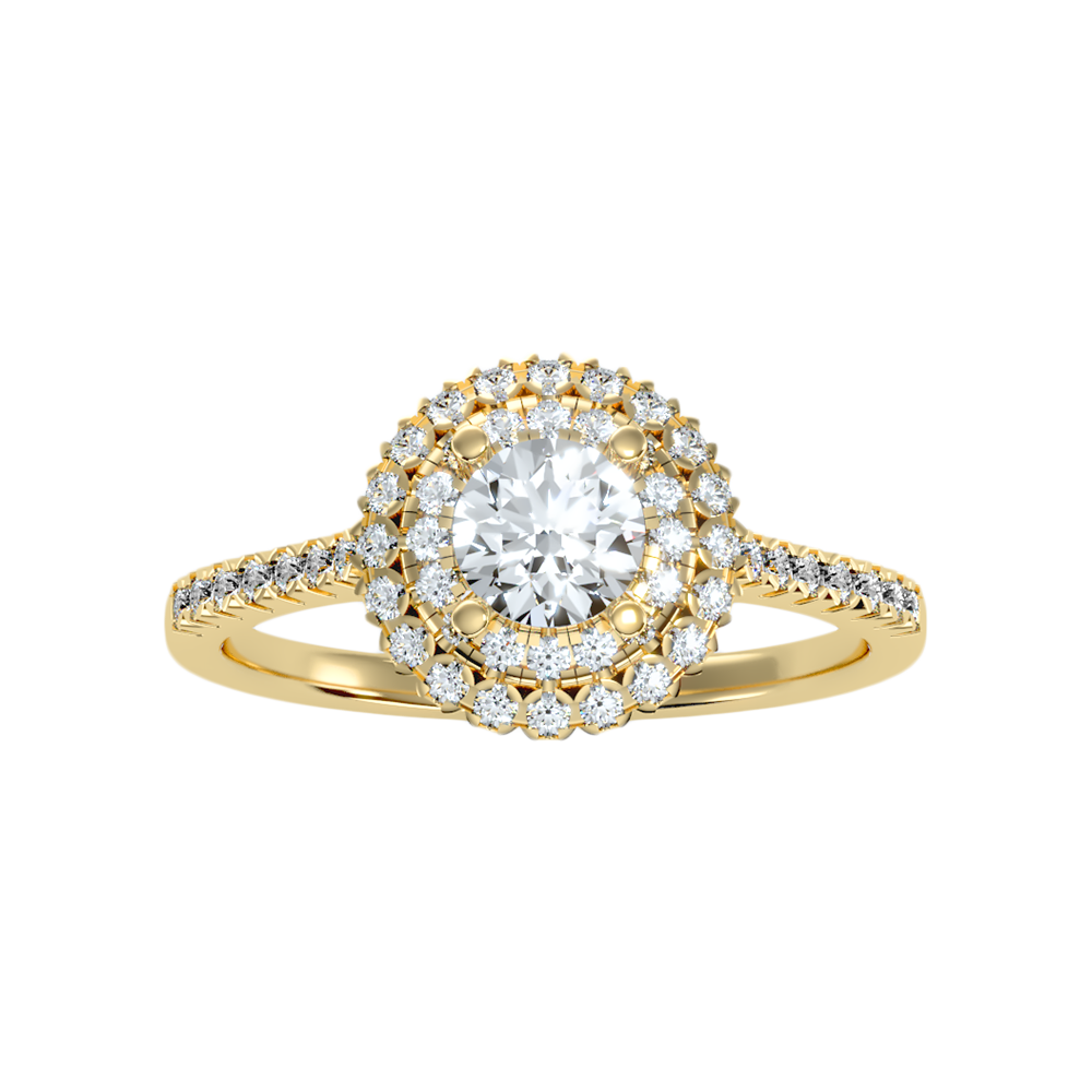 Beauty Halo Ring In 925 Sterling Silver - Ten