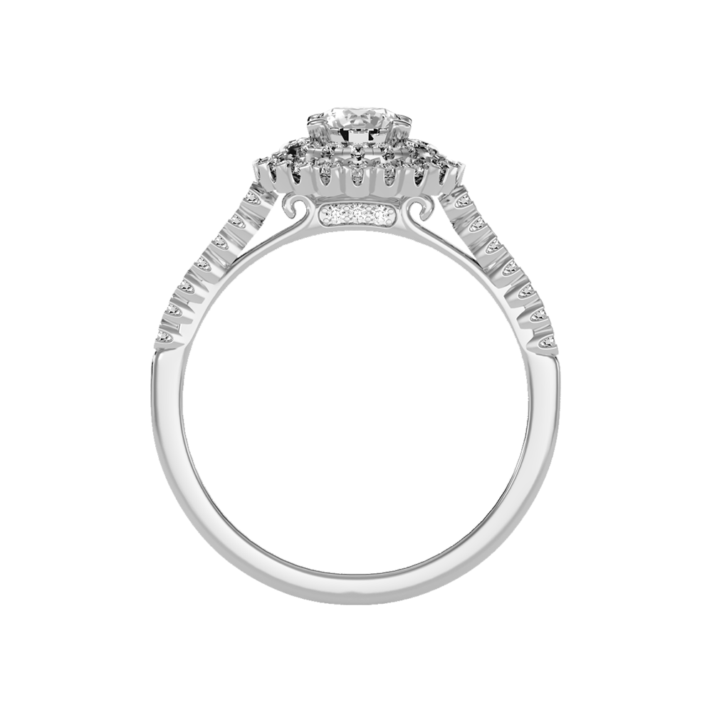 Beauty Halo Ring In 925 Sterling Silver - Two