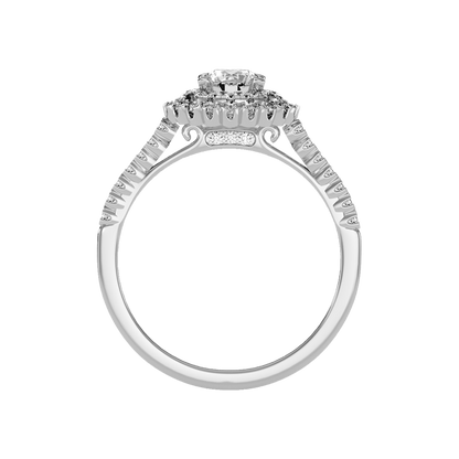 Beauty Halo Ring In 925 Sterling Silver - Two