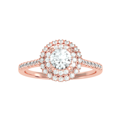 Beauty Halo Ring In 925 Sterling Silver - Five