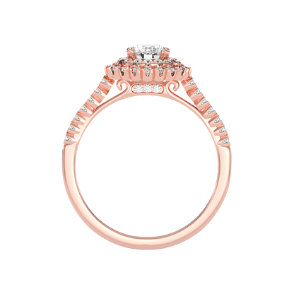 Beauty Halo Ring In 925 Sterling Silver - Six