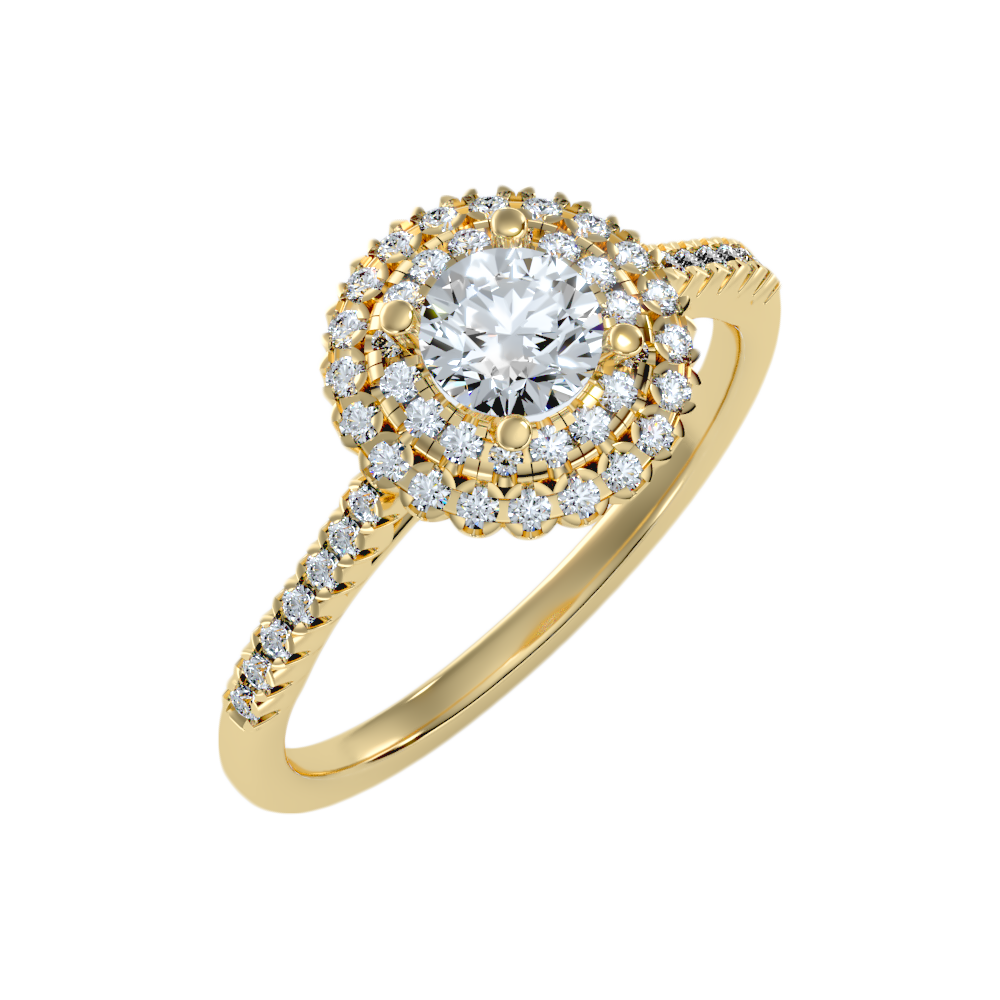 Beauty Halo Ring In 925 Sterling Silver - Nine
