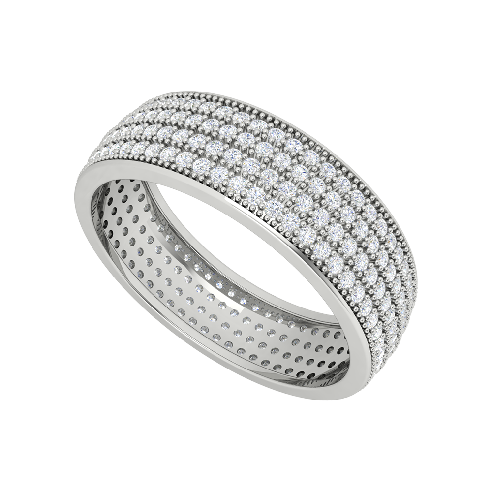 Beau Coil Diamond Broad Band In 925 Sterling Silver - Six