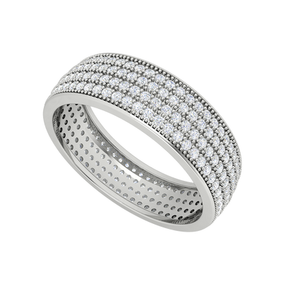 Beau Coil Diamond Broad Band In 925 Sterling Silver - Six