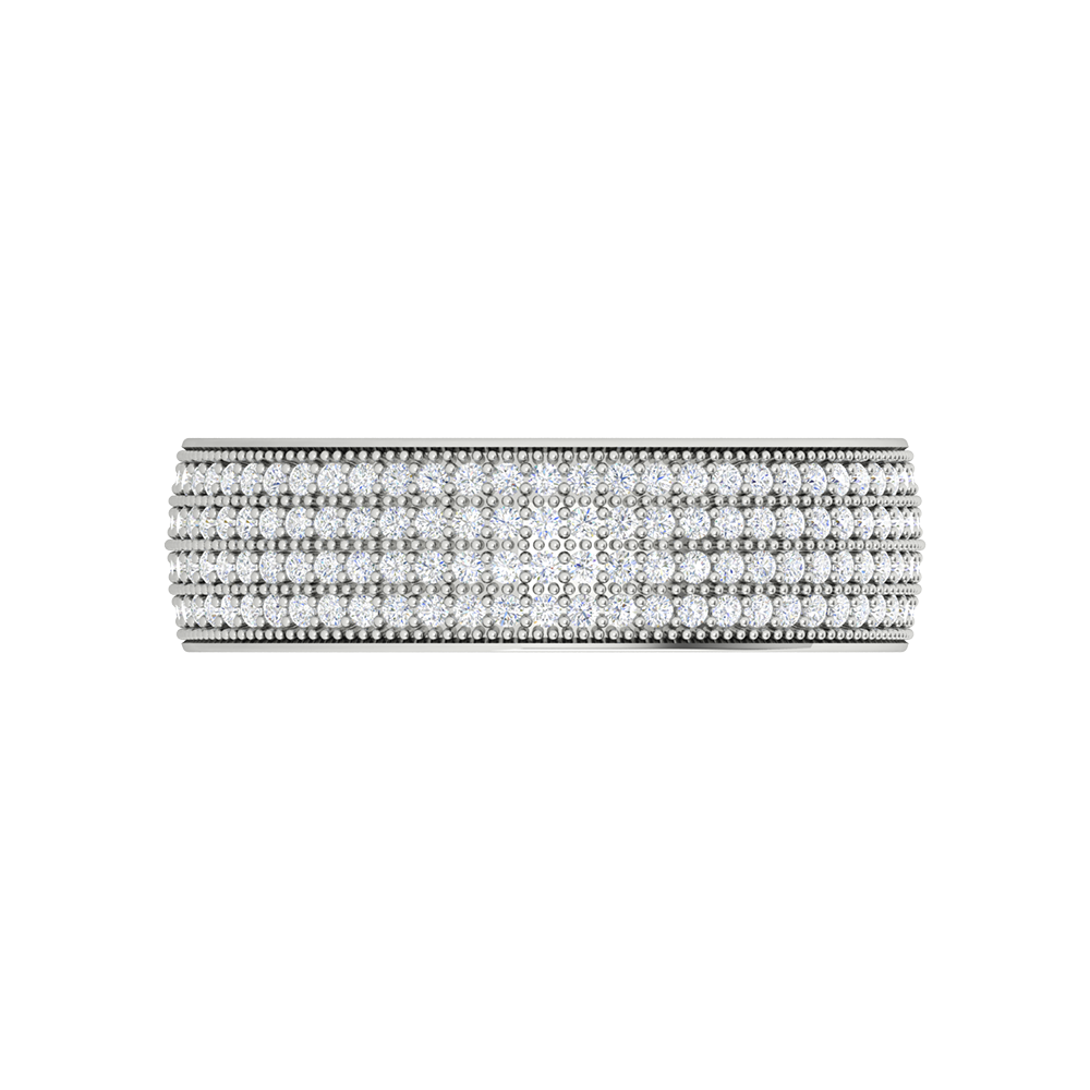 Beau Coil Diamond Broad Band In 925 Sterling Silver - Seven