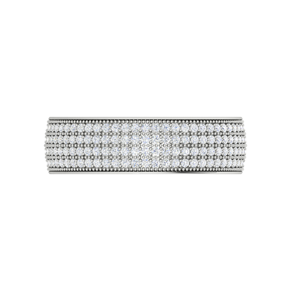 Beau Coil Diamond Broad Band In 925 Sterling Silver - Seven