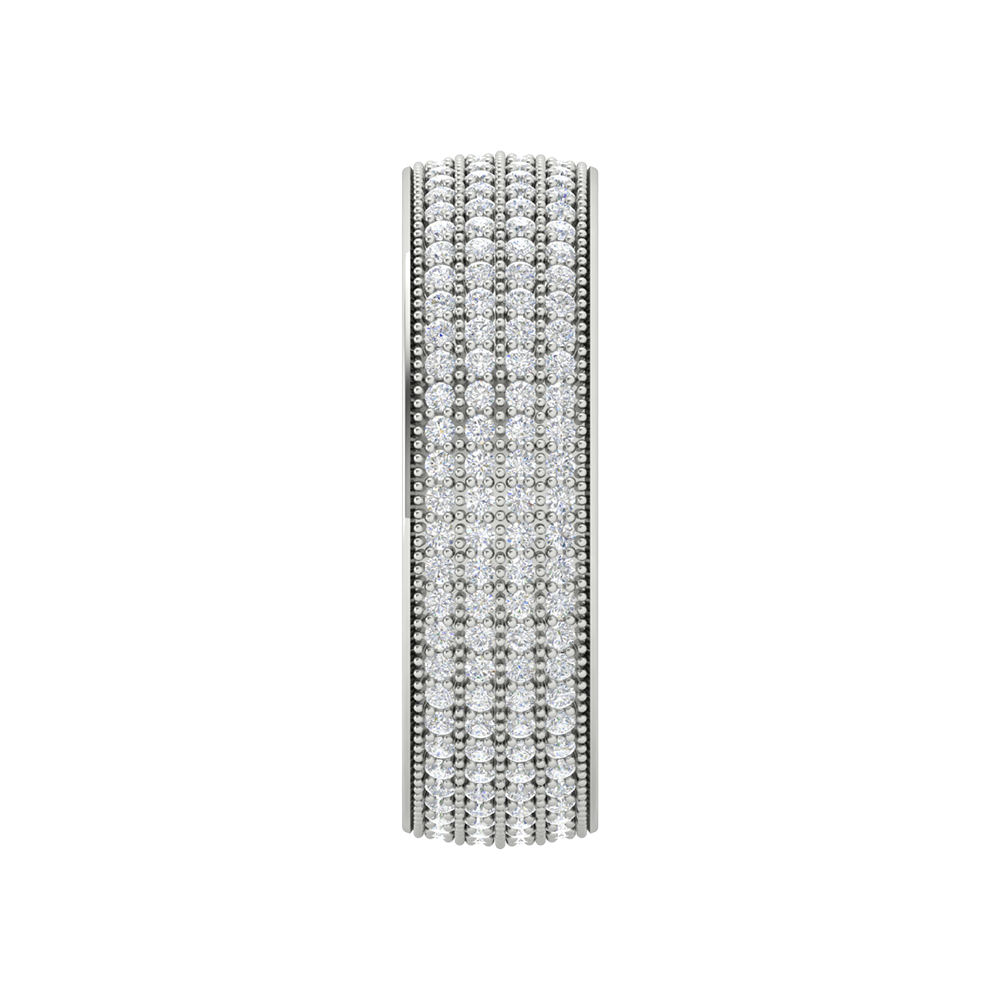 Beau Coil Diamond Broad Band In 925 Sterling Silver - Eight