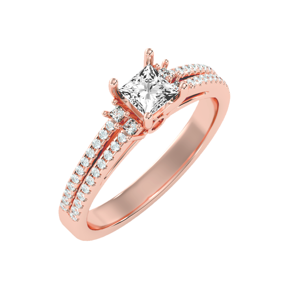Bedazzled Solitaire Ring In 925 Sterling Silver - One