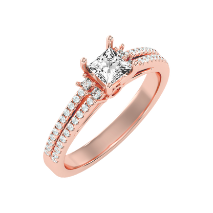 Bedazzled Solitaire Ring In 925 Sterling Silver - One
