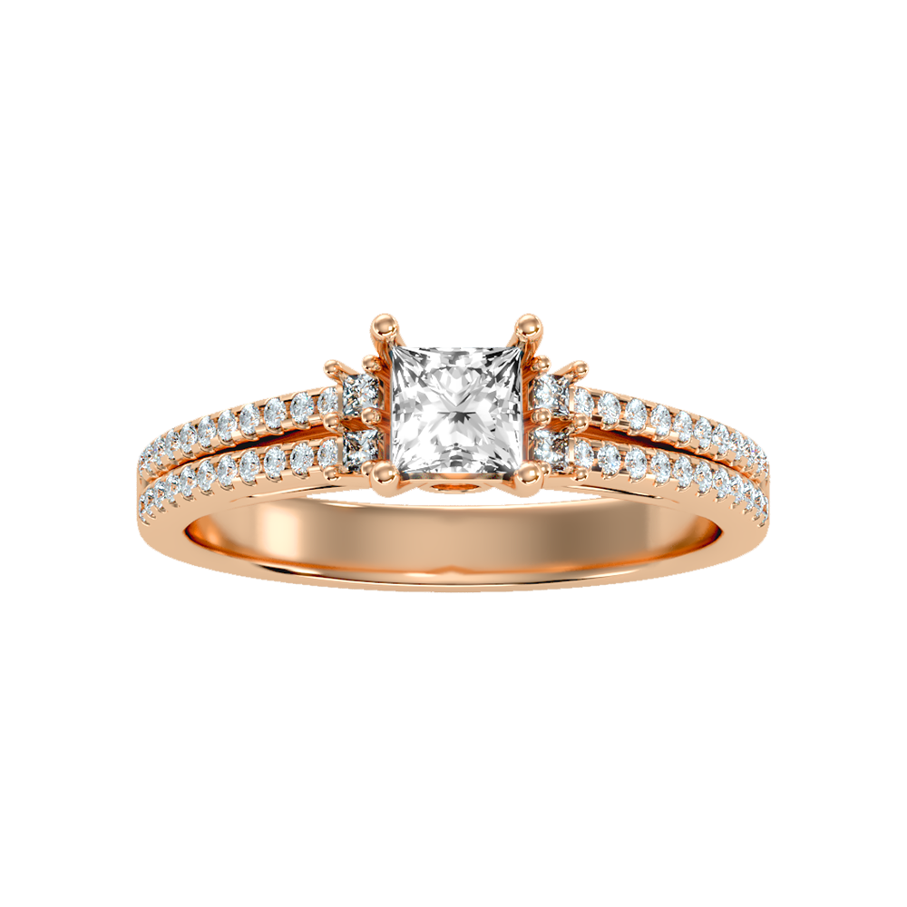 Bedazzled Solitaire Ring In 925 Sterling Silver - Two