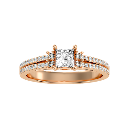 Bedazzled Solitaire Ring In 925 Sterling Silver - Two
