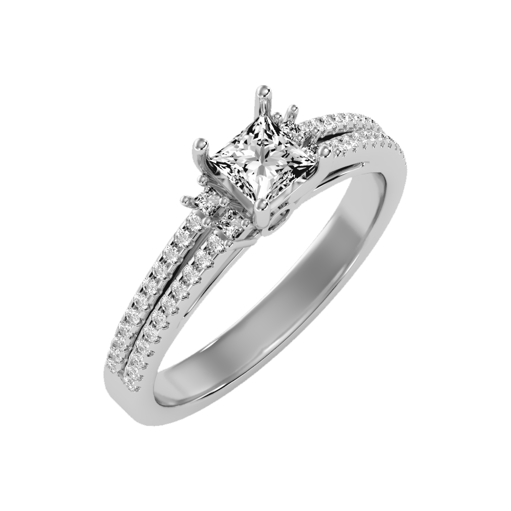 Bedazzled Solitaire Ring In 925 Sterling Silver - Five