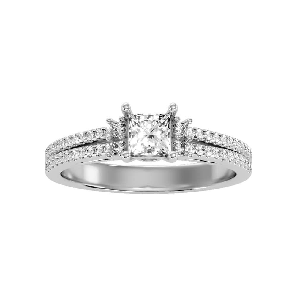 Bedazzled Solitaire Ring In 925 Sterling Silver - Six