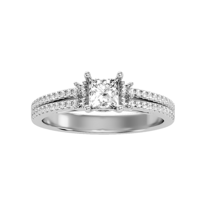 Bedazzled Solitaire Ring In 925 Sterling Silver - Six