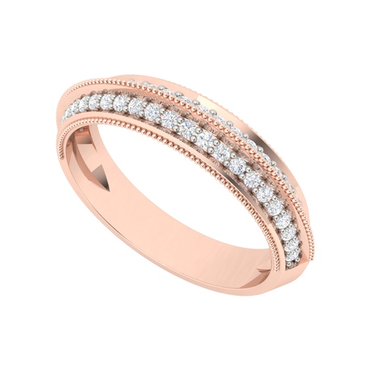 Bella Glitter Diamond Band In 925 Sterling Silver - One