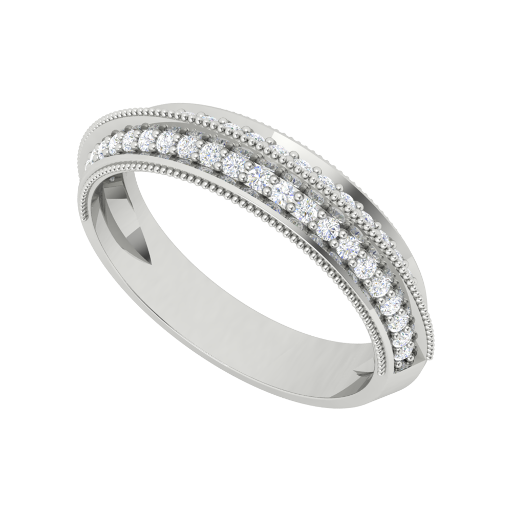 Bella Glitter Diamond Band In 925 Sterling Silver - Five