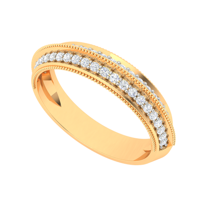 Bella Glitter Diamond Band In 925 Sterling Silver - Nine