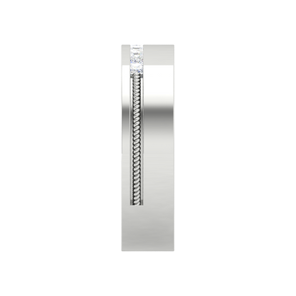 Bella Rosa Diamond Broad Band In 925 Sterling Silver - Seven
