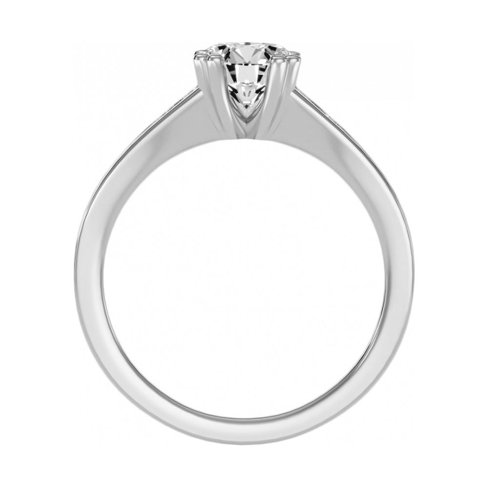 Bella Solitaire Ring In 925 Sterling Silver - One