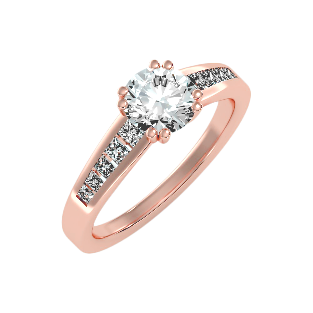 Bella Solitaire Ring In 925 Sterling Silver - Ten