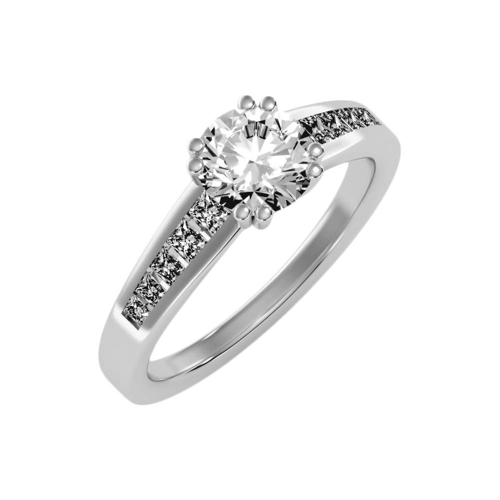 Bella Solitaire Ring In 925 Sterling Silver - Two