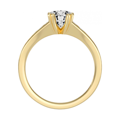 Bella Solitaire Ring In 925 Sterling Silver - Five