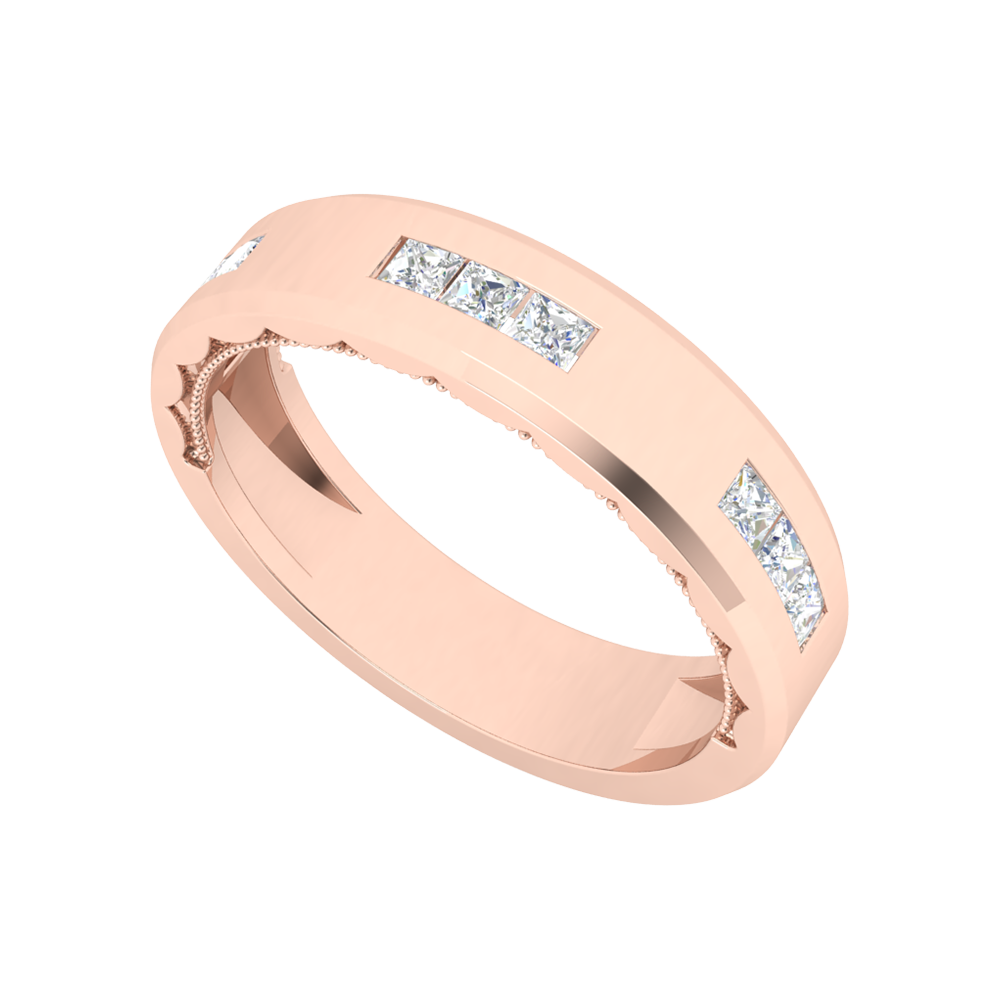 Belle Fleur Broad Band Ring In 925 Sterling Silver - One