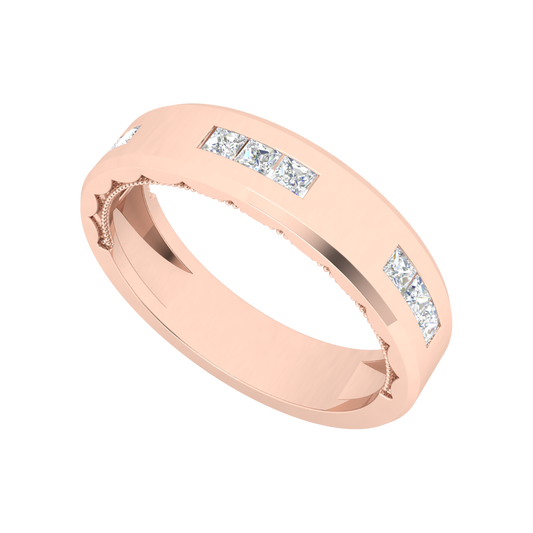 Belle Fleur Broad Band Ring In 925 Sterling Silver - One