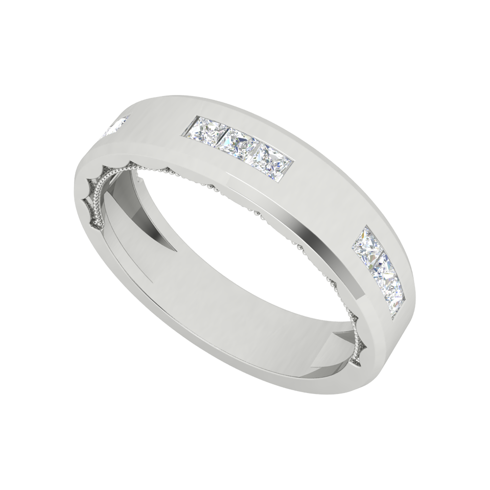 Belle Fleur Broad Band Ring In 925 Sterling Silver - Five