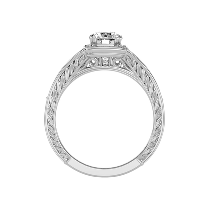 Belle Halo Ring In 925 Sterling Silver - One