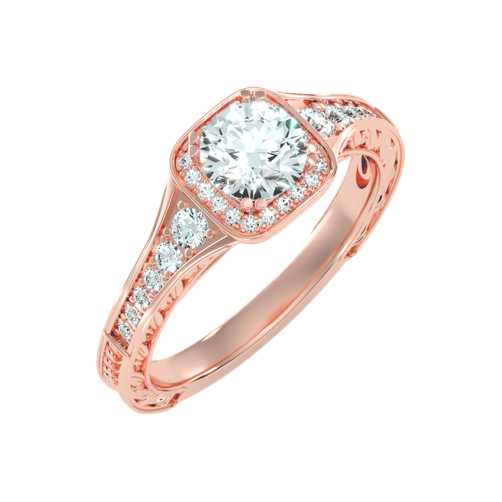 Belle Halo Ring In 925 Sterling Silver - Eleven