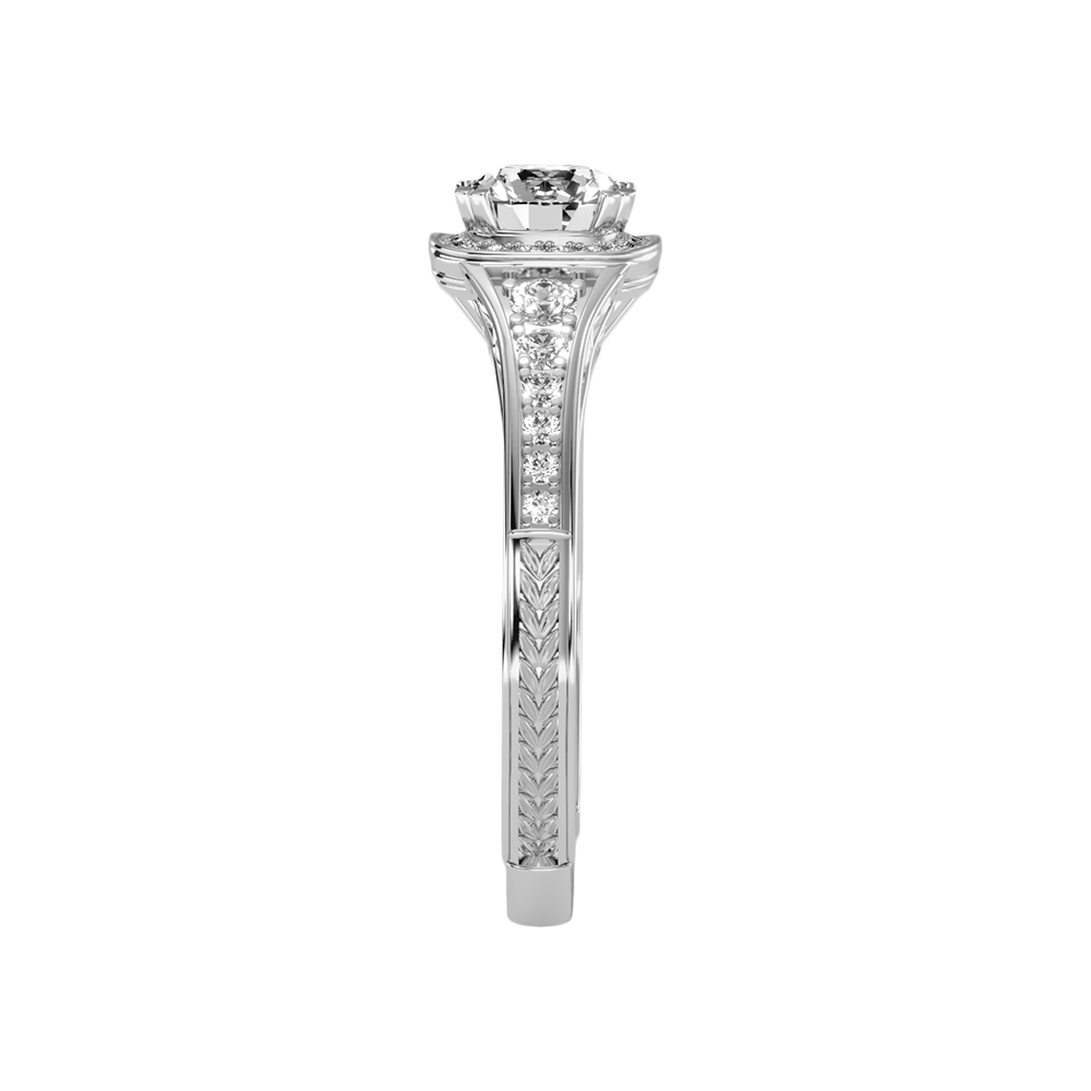 Belle Halo Ring In 925 Sterling Silver - Four