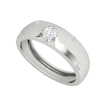 Belle Ring Broad Band Ring In 925 Sterling Silver - Five