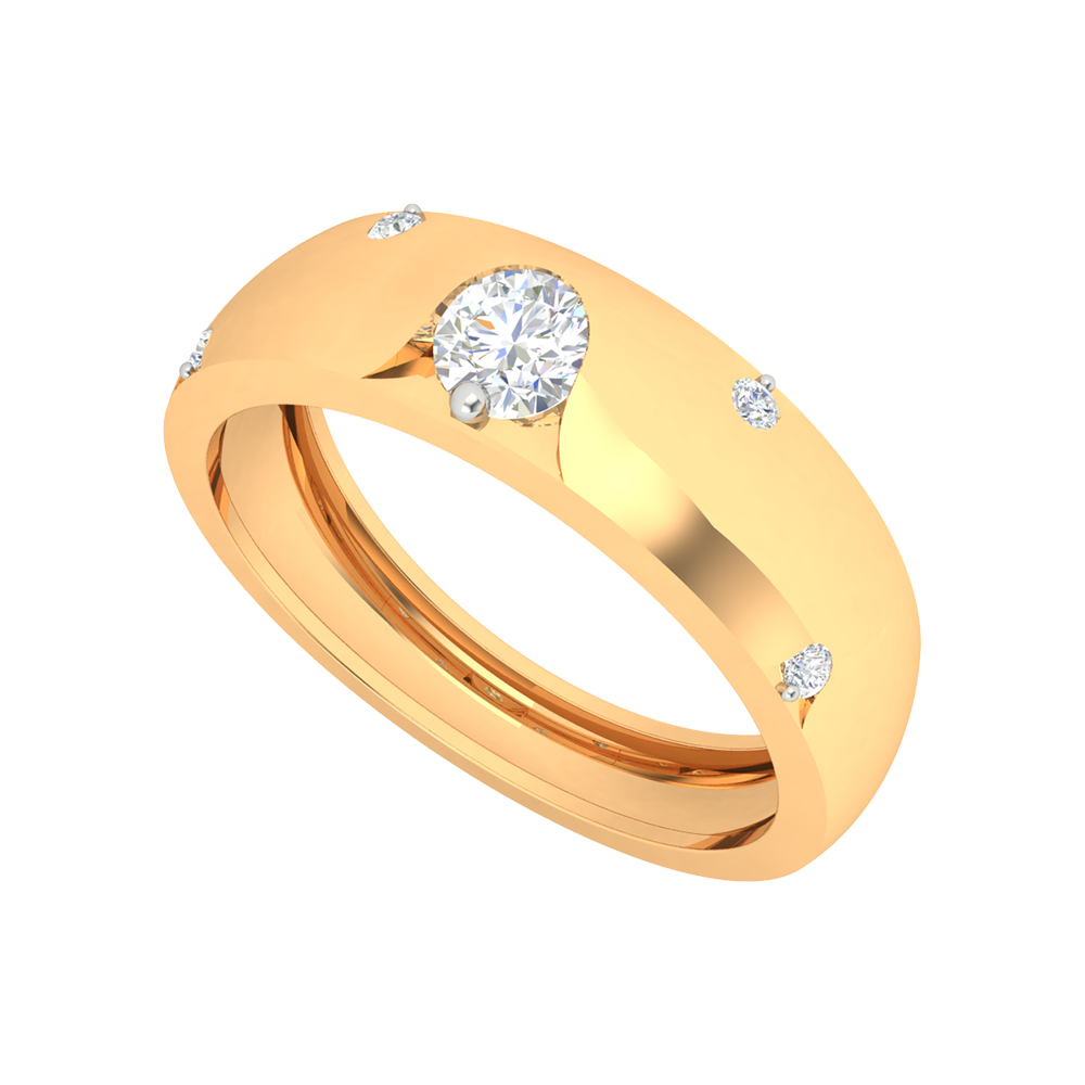 Belle Ring Broad Band Ring In 925 Sterling Silver - Nine
