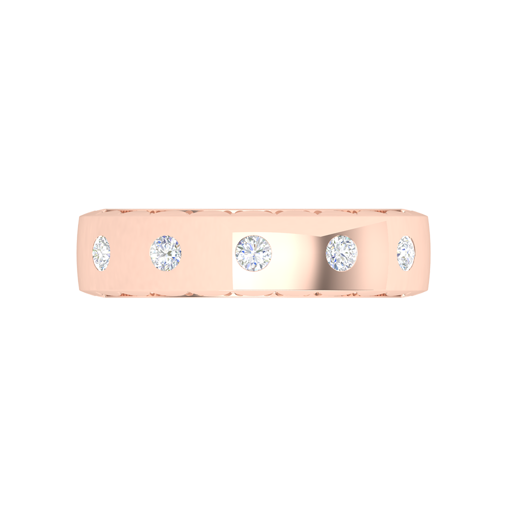 Belle Rose Broad Band Ring In 925 Sterling Silver - Two