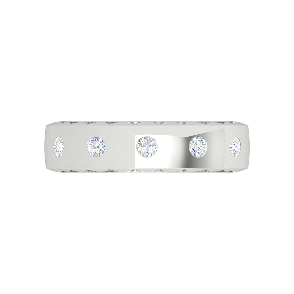 Belle Rose Broad Band Ring In 925 Sterling Silver - Six