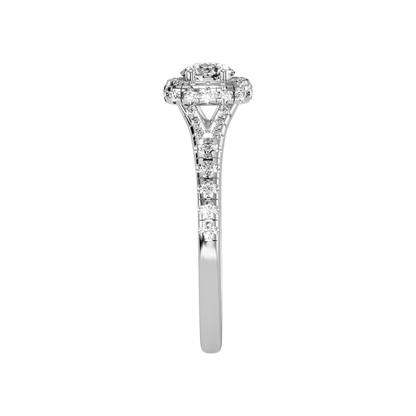 Bene Halo Ring In 925 Sterling Silver - Four