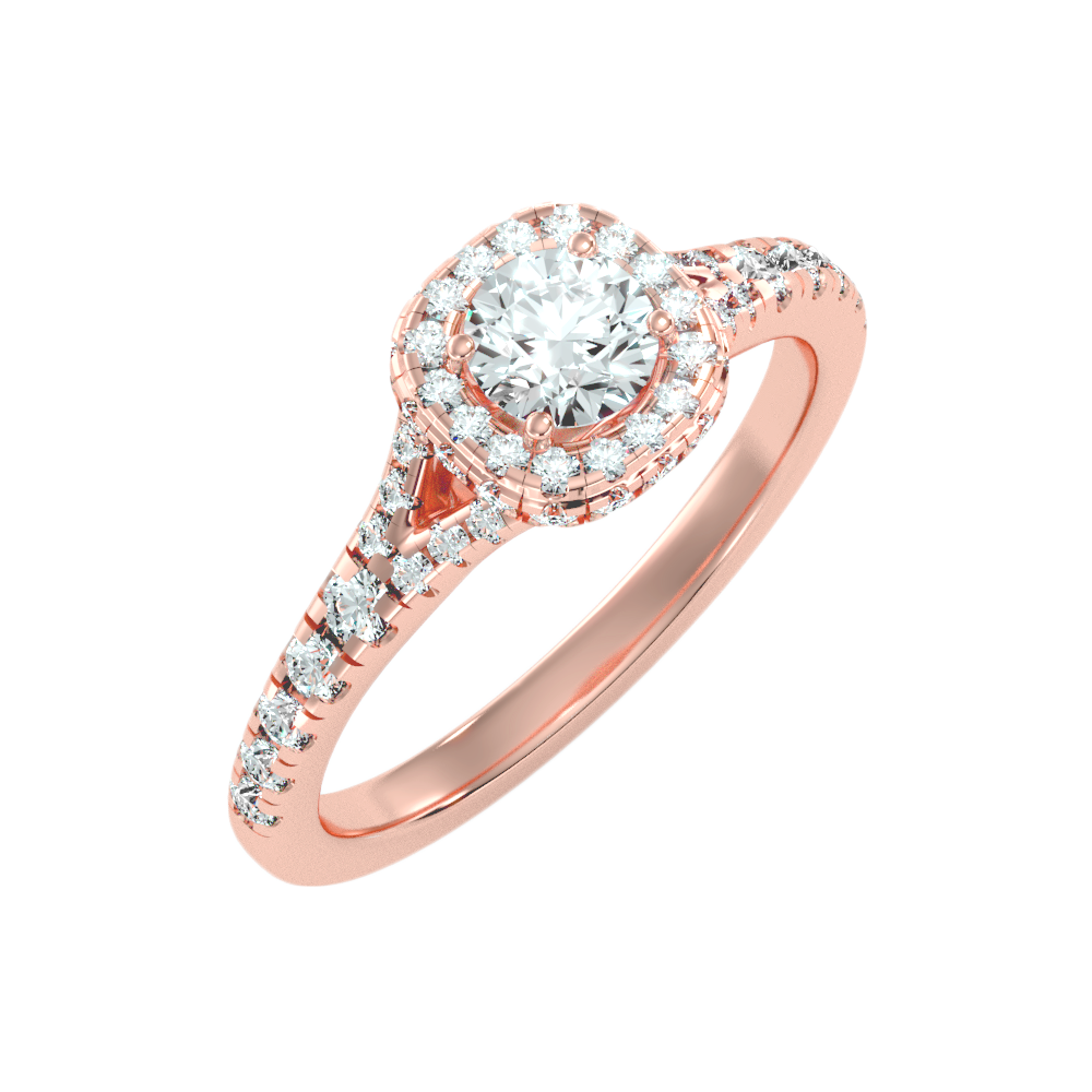 Bene Halo Ring In 925 Sterling Silver - Five