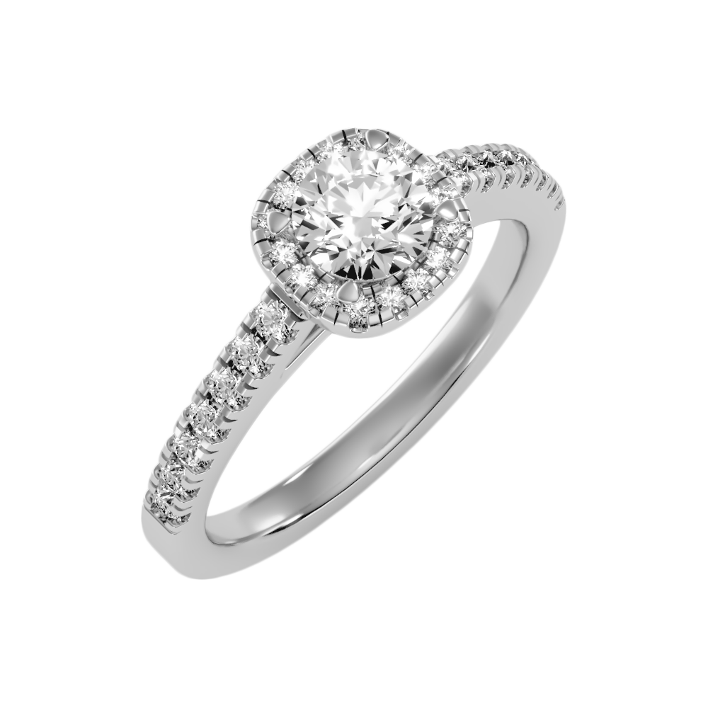 Bern Halo Diamond Engagement Ring - Eleven