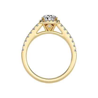 Bern Halo Diamond Engagement Ring In 925 Sterling Silver - Two