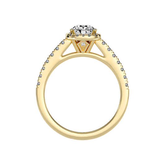 Bern Halo Diamond Engagement Ring In 925 Sterling Silver - Two