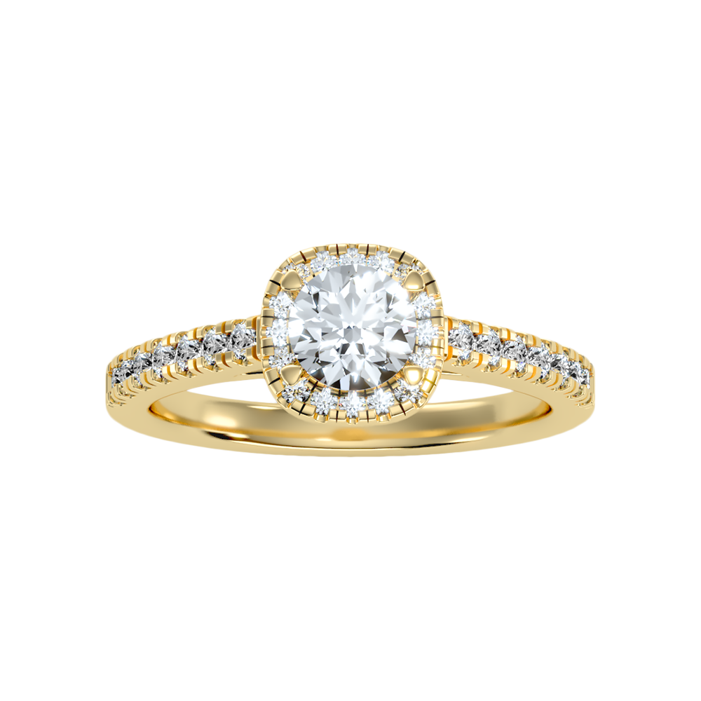 Bern Halo Diamond Engagement Ring - Three