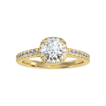 Bern Halo Diamond Engagement Ring In 925 Sterling Silver - Three