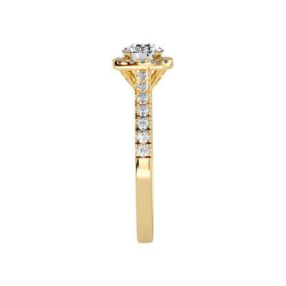 Bern Halo Diamond Engagement Ring In 925 Sterling Silver - Four