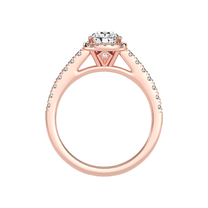 Bern Halo Diamond Engagement Ring - Six