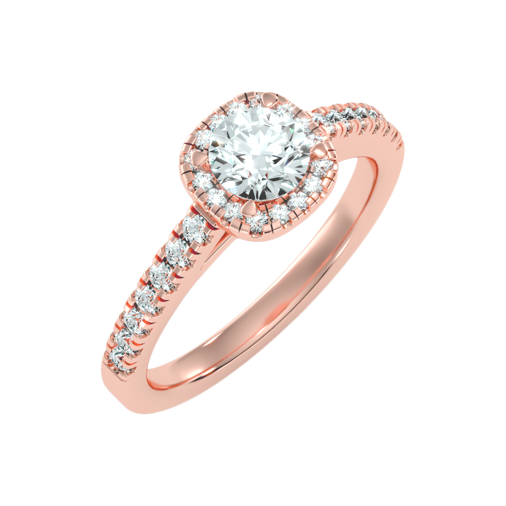 Bern Halo Diamond Engagement Ring In 925 Sterling Silver - Seven