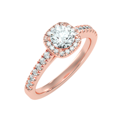 Bern Halo Diamond Engagement Ring - Seven